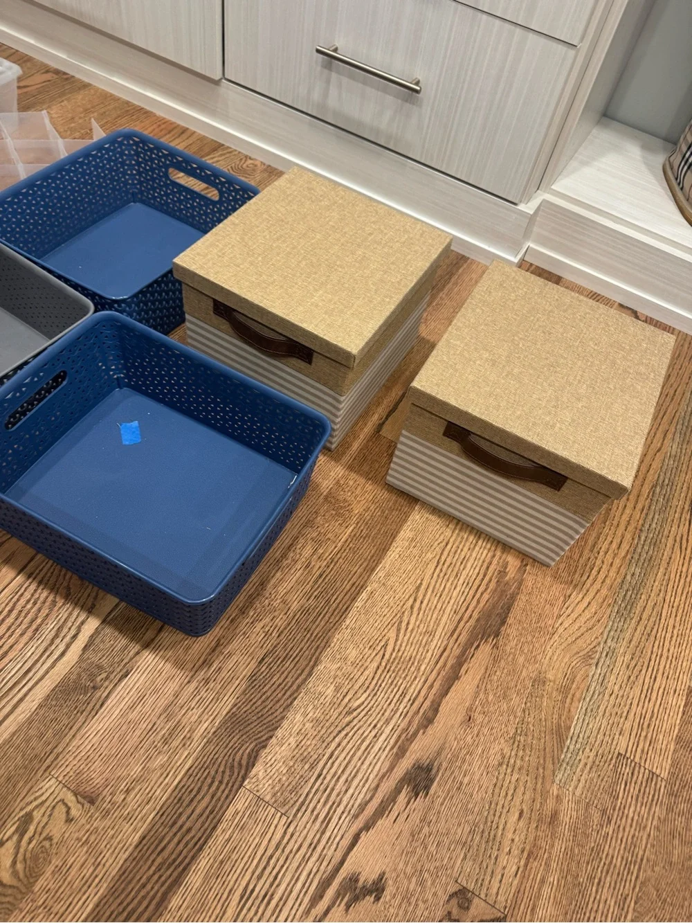 Multi-Pack Blue and Gray Storage Bins - Home Organization Set